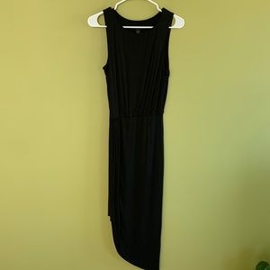 White House Black Market black jersey dress with asymmetric hem/elastic waist.
